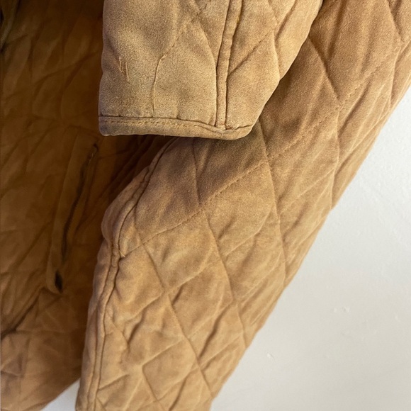 90s Vintage Bill Blass Quilted Tan Barn Jacket Casual Classic Fall Outdoor - Picture 9 of 12